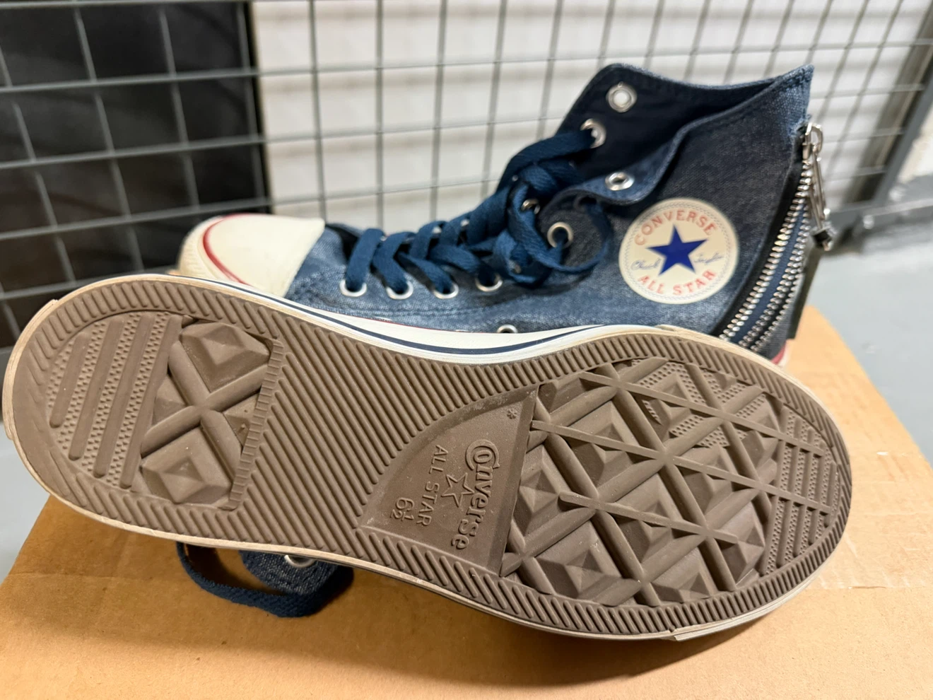 Converse All Star Chuck Taylor High Top Zipper Denim Shoes