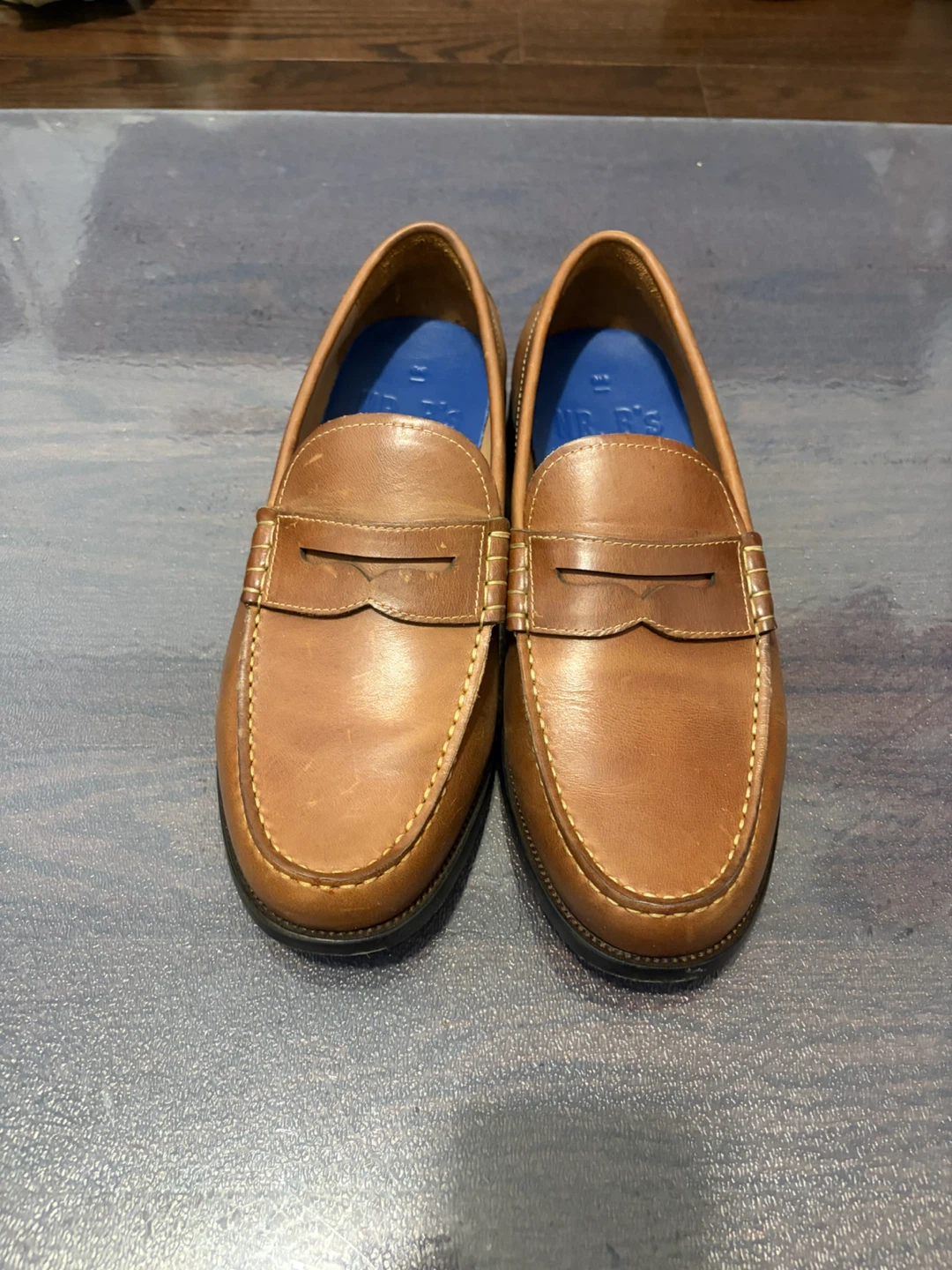MR. B's Brown Leather Penny Loafers - Size 10 - photo 2
