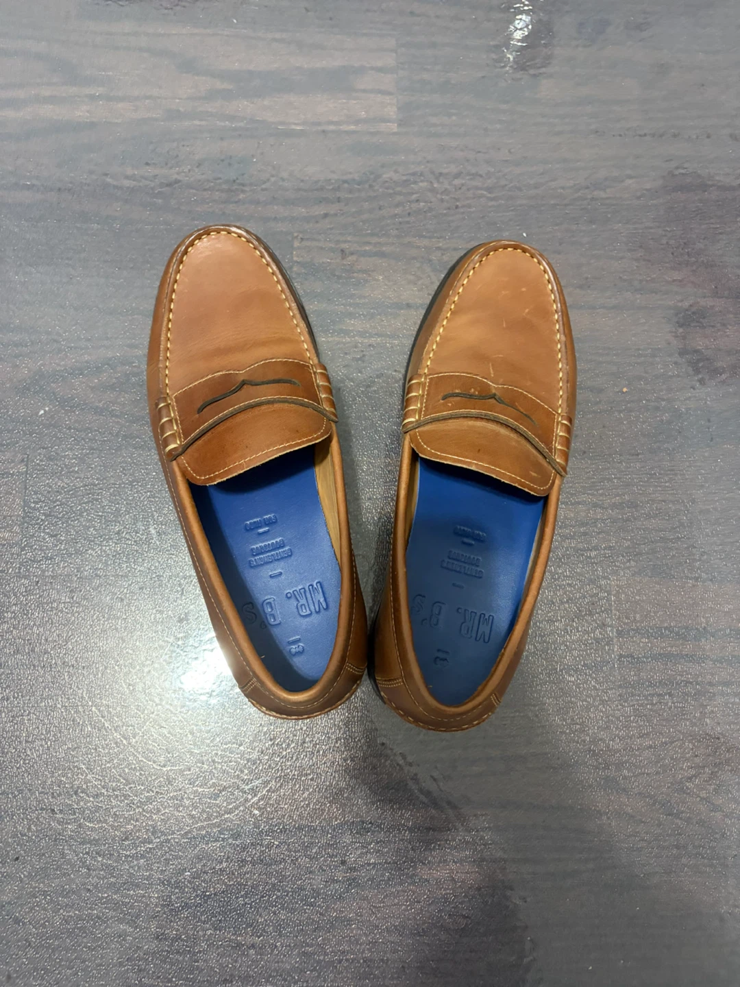 MR. B's Brown Leather Penny Loafers - Size 10 - photo 3