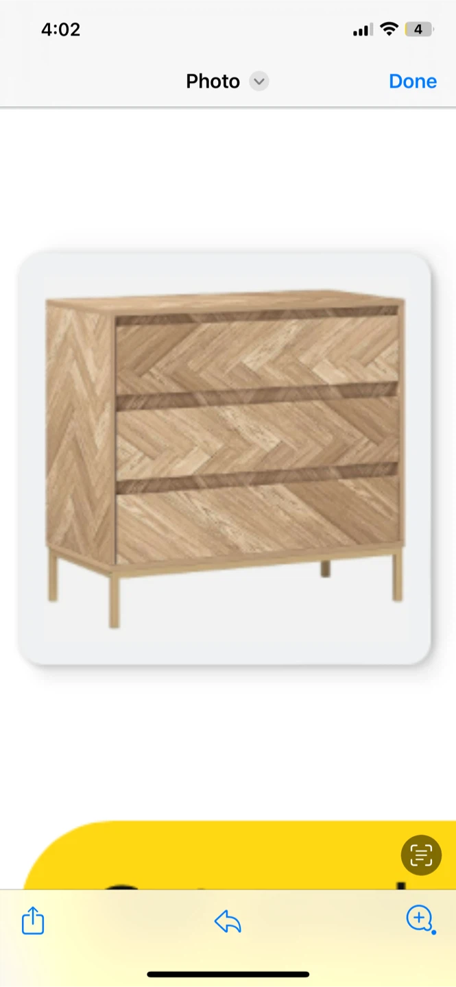 Wooden Dresser with Herringbone Pattern - photo 3