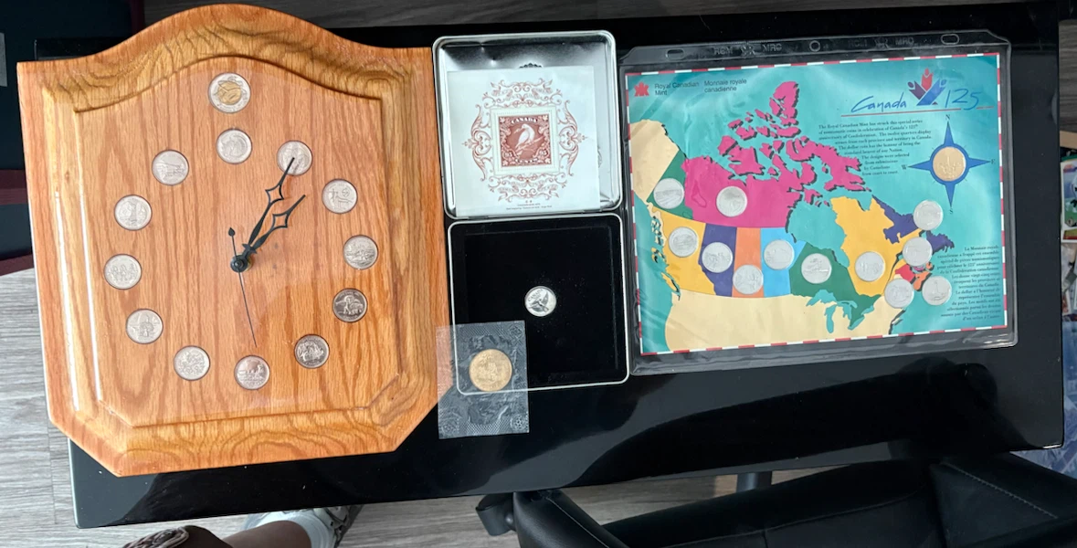 Canadian Coin Clock and Coin Collection
