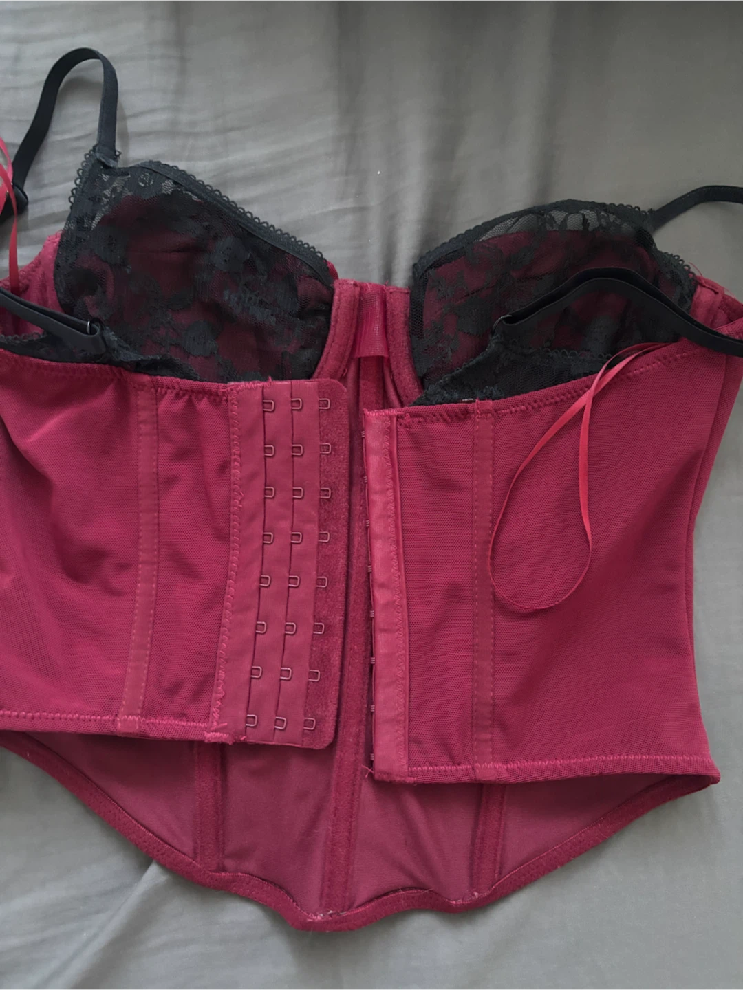 Garage Red Corset Top with Black lace - XS - photo 4