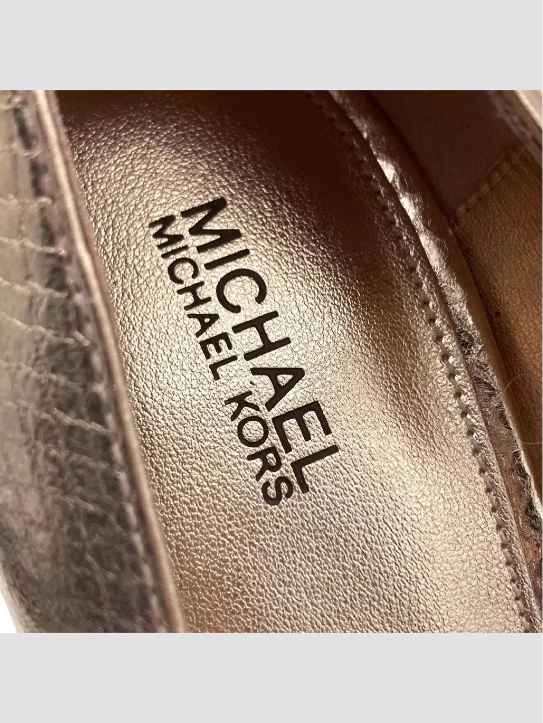 New Michael Kors Rose Gold Snakeskin Heels size 6 - photo 5
