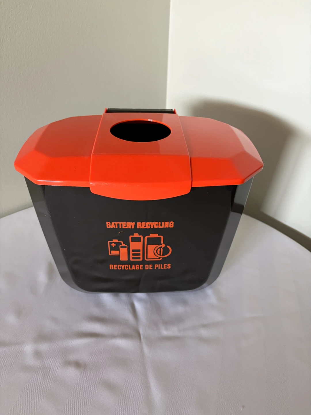 Battery Recycling Bin - Orange/Black