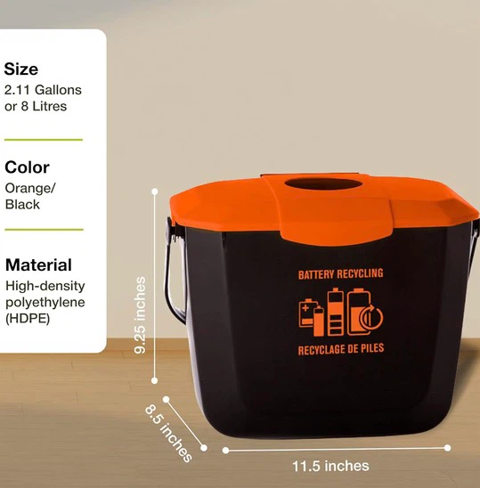 Battery Recycling Bin - Orange/Black - photo 5
