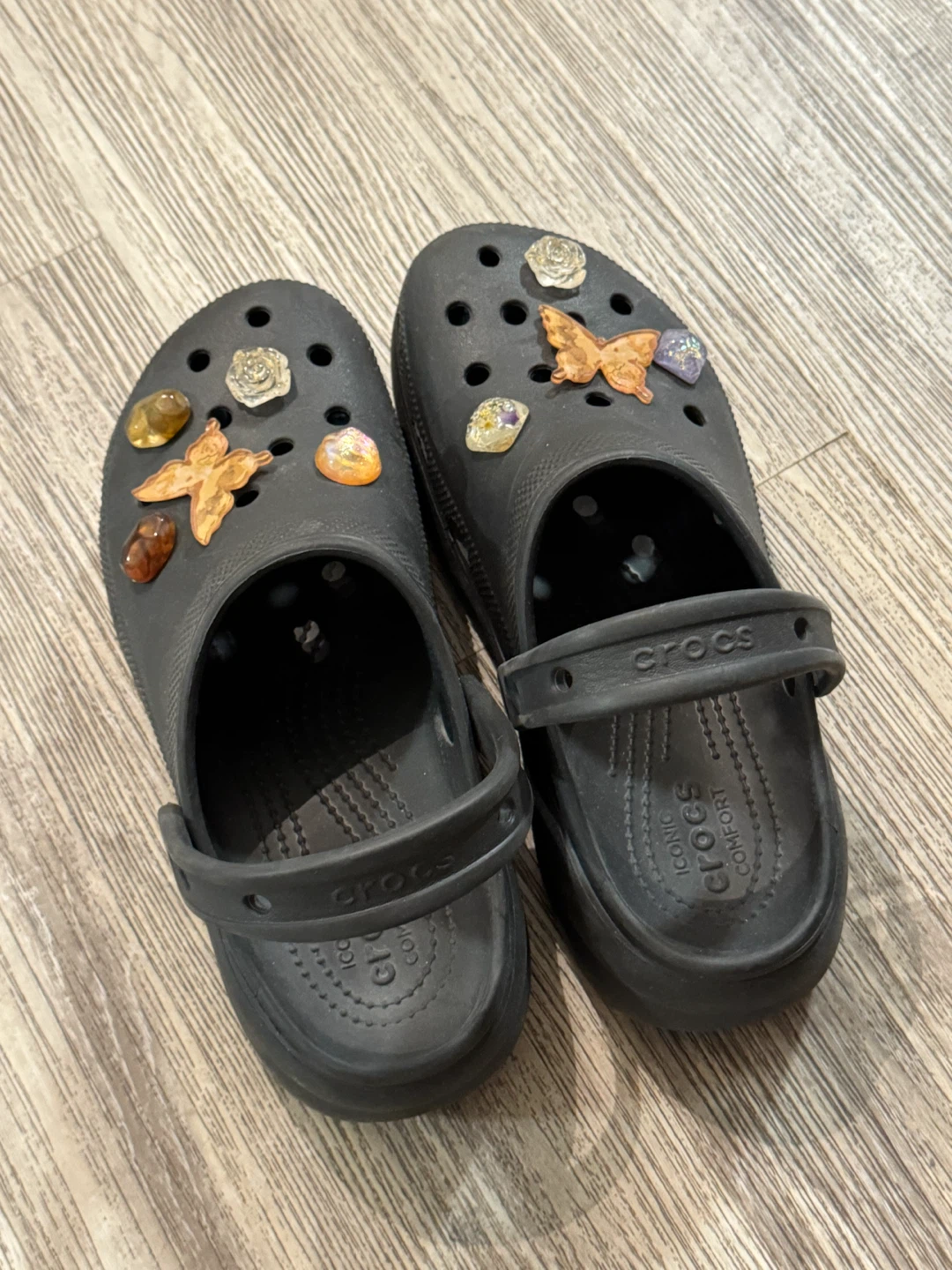 Black Classic Platform Clog with Charms