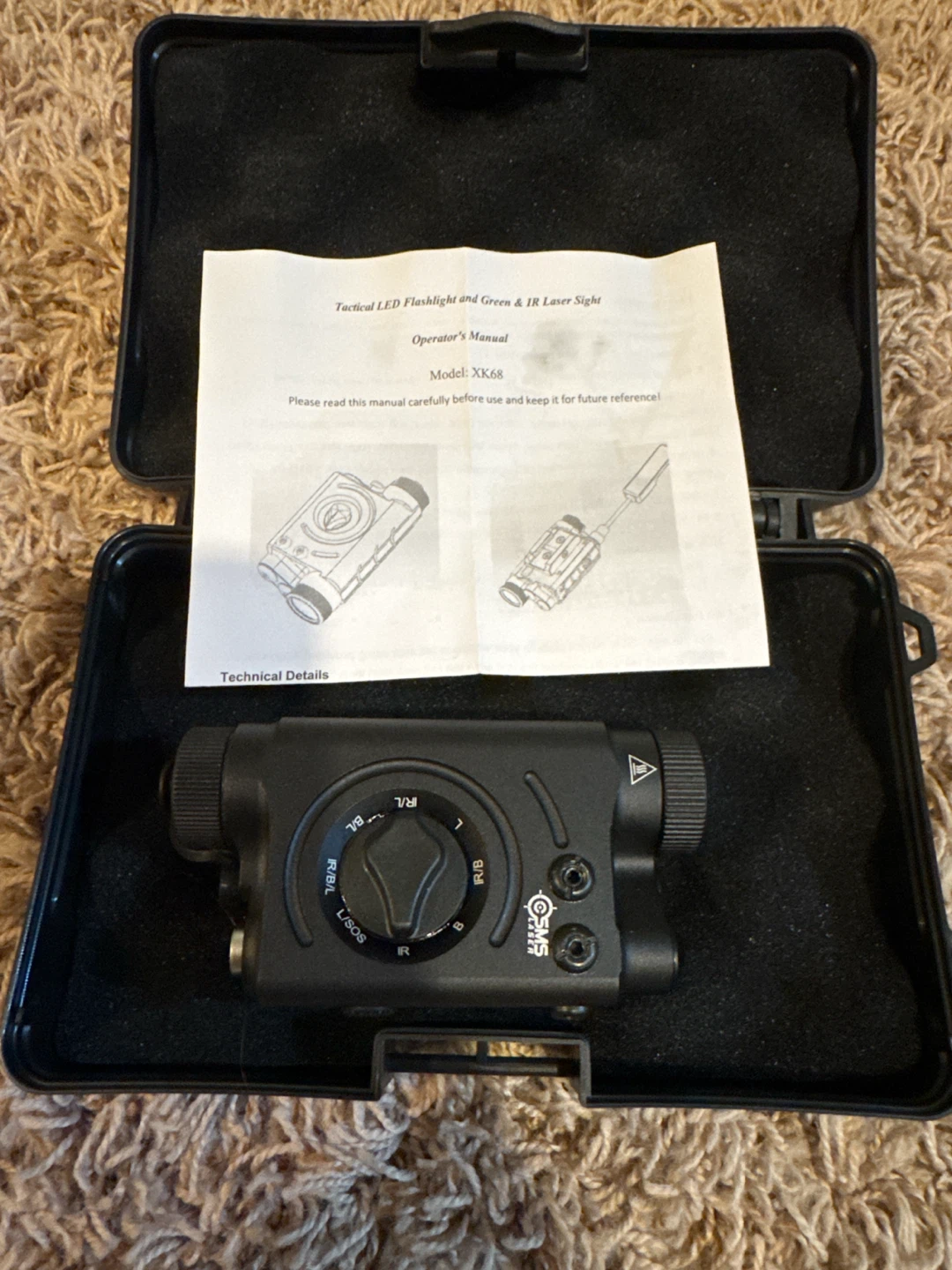 SMS Laser Tactical LED Flashlight and Green & IR Laser