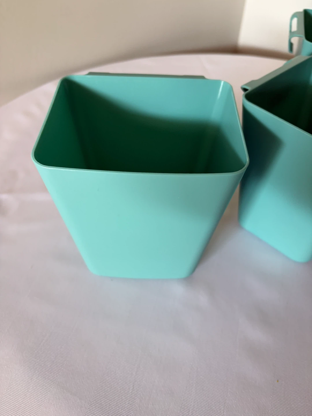 Set of 3 Teal Square Pots - photo 2