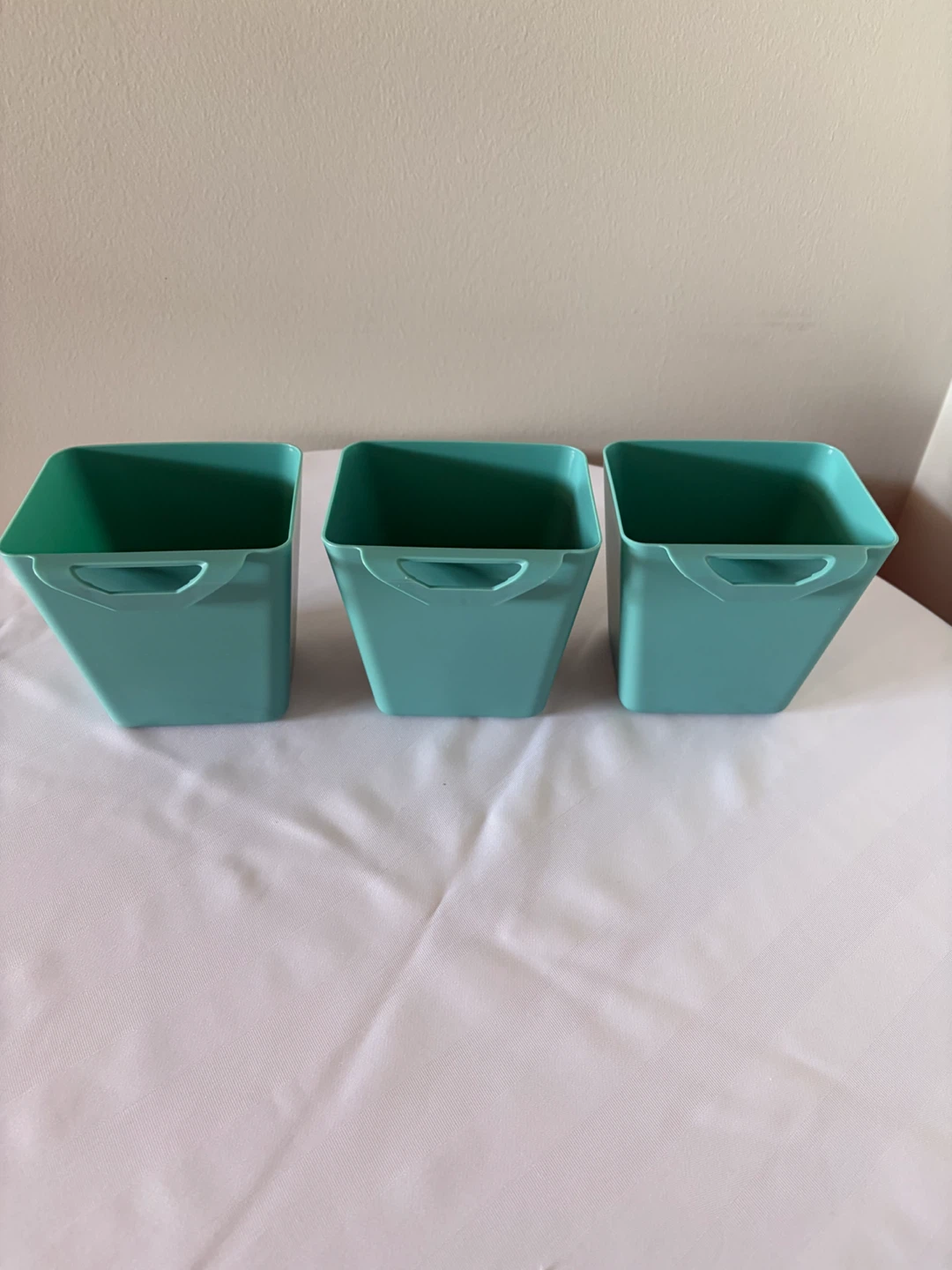 Set of 3 Teal Square Pots - photo 4