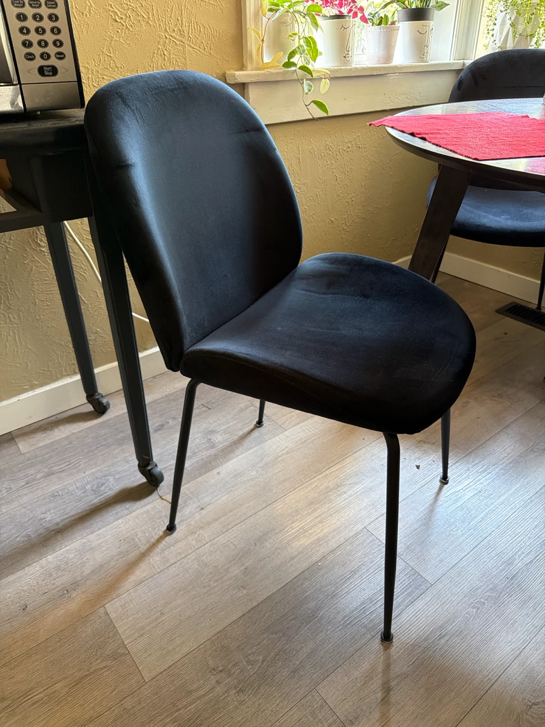 Structube Black Velvet Dining Chairs (Set of 2)