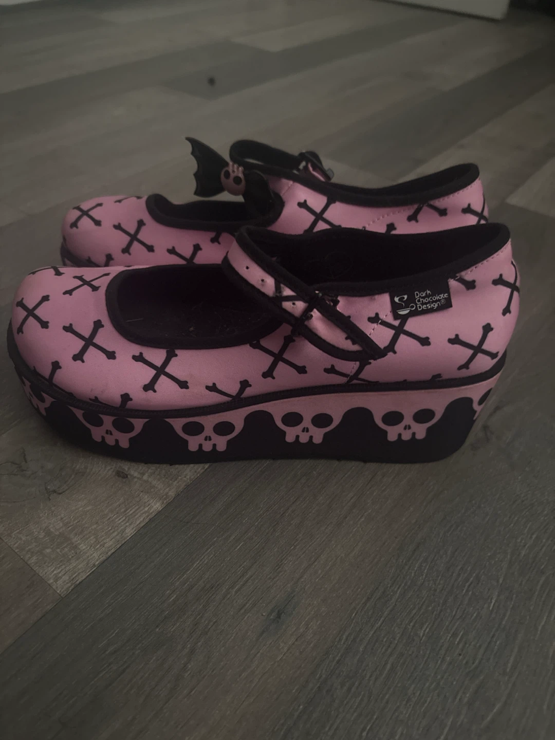 Pink and Black Crossbone Platform Mary Janes - photo 3