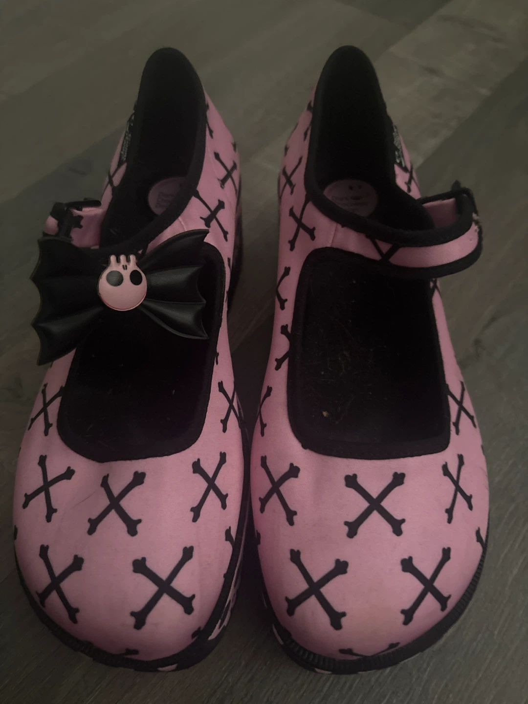 Pink and Black Crossbone Platform Mary Janes - photo 4