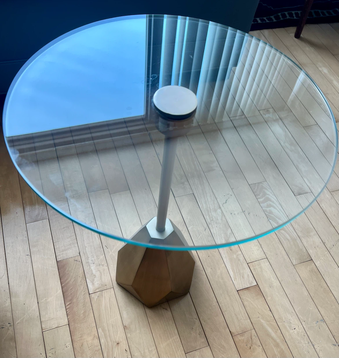 Round Glass Top Accent Table