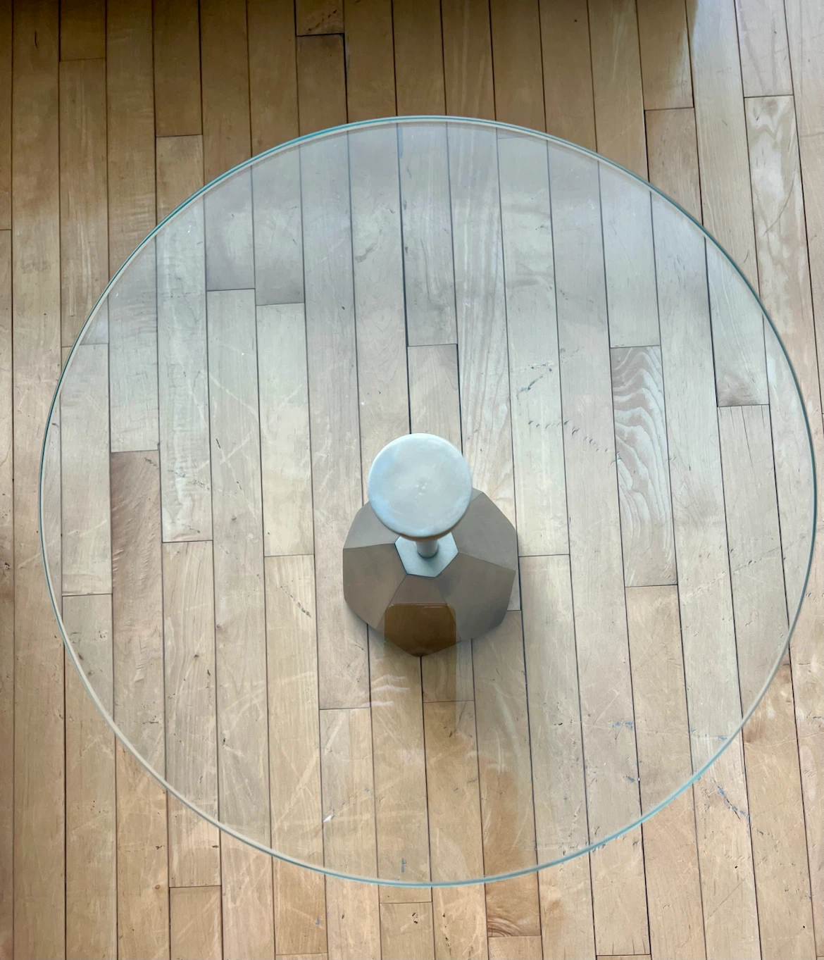 Round Glass Top Accent Table - photo 3