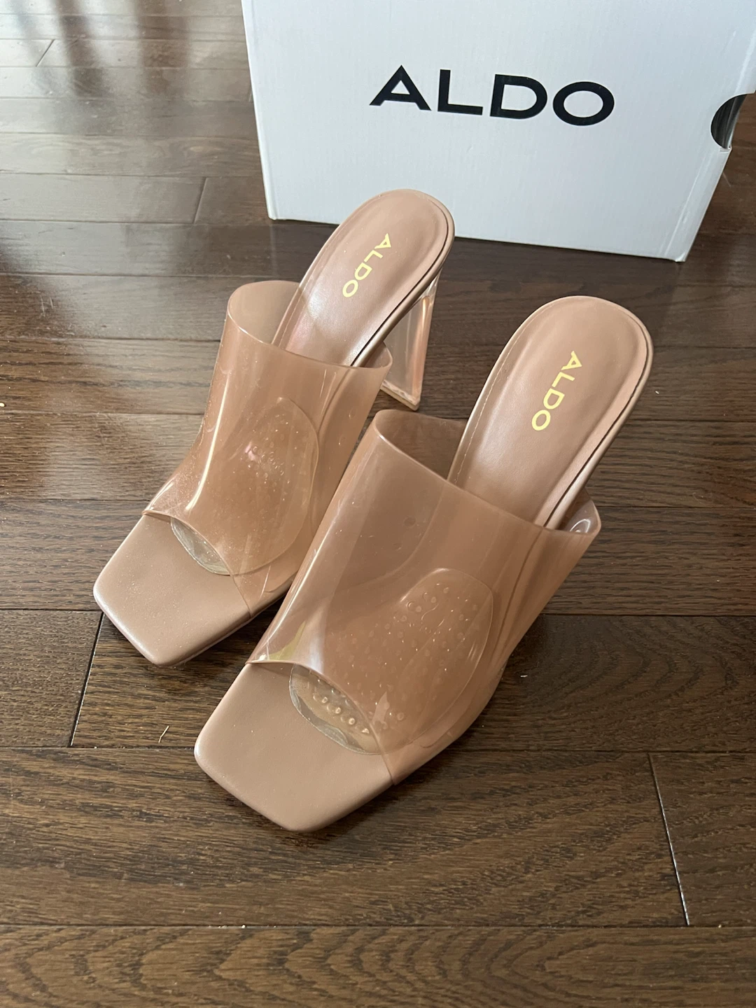 ALDO Women's Transparent Block Heel Mules