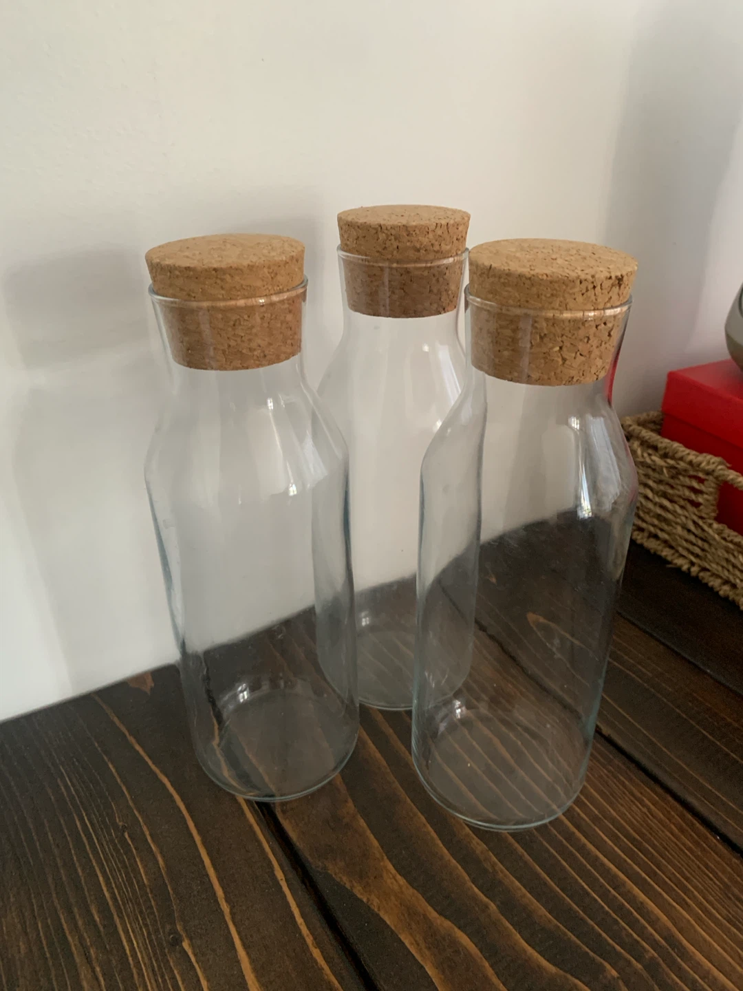Set of 3 Glass Bottles with Cork Lids ikea