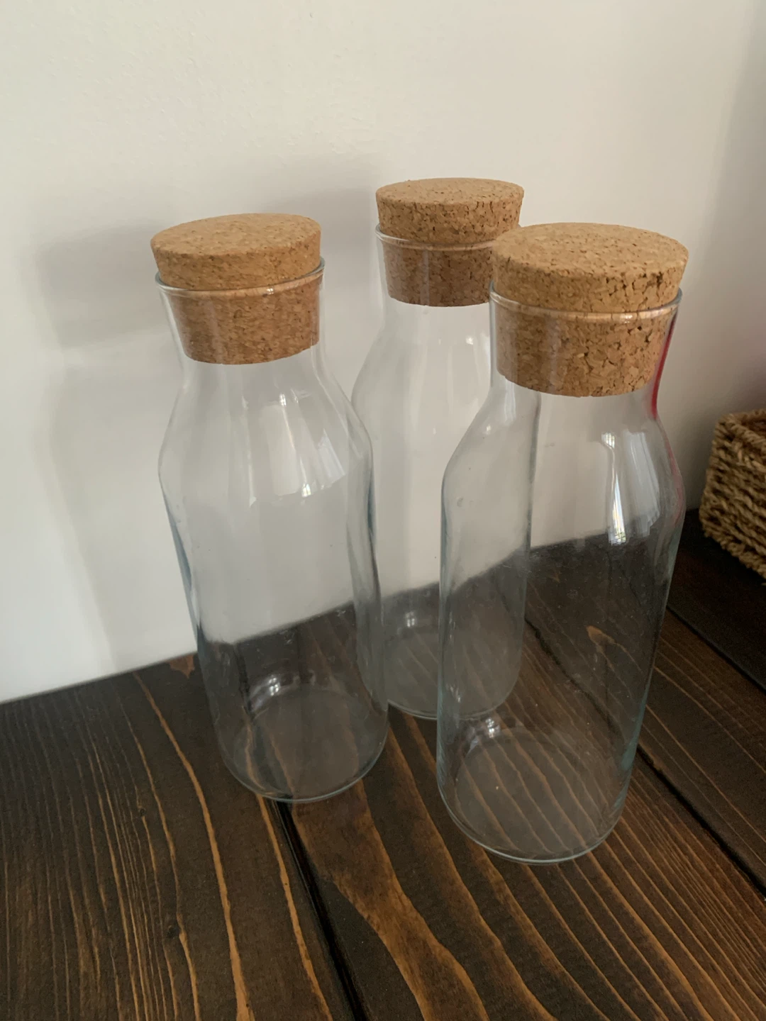 Set of 3 Glass Bottles with Cork Lids ikea - photo 2