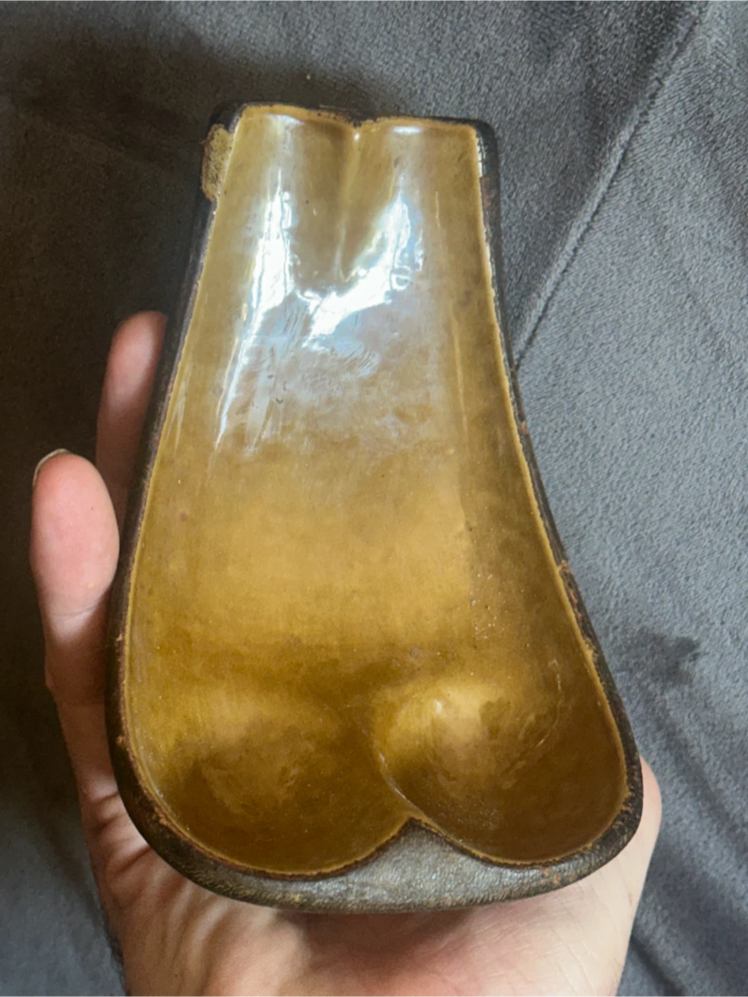 Mid century Italian ceramic and Leather pipe rest - photo 4