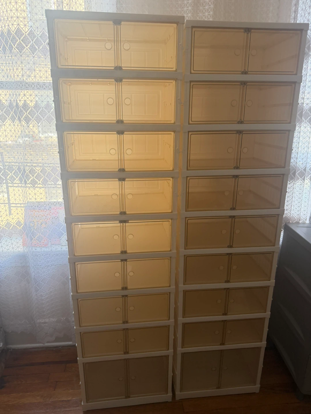 Stackable Storage Boxes with Doors - Set of 12