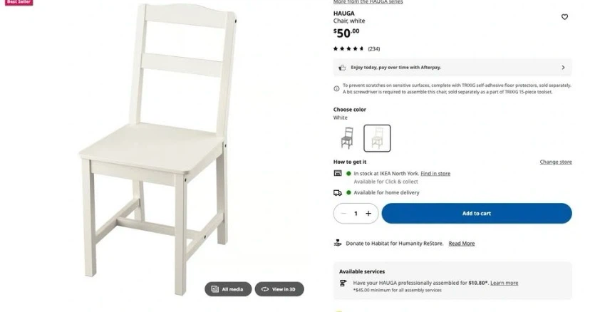 IKEA Expendable White Round Dining Table+ 4 HAUGA chairs - photo 3