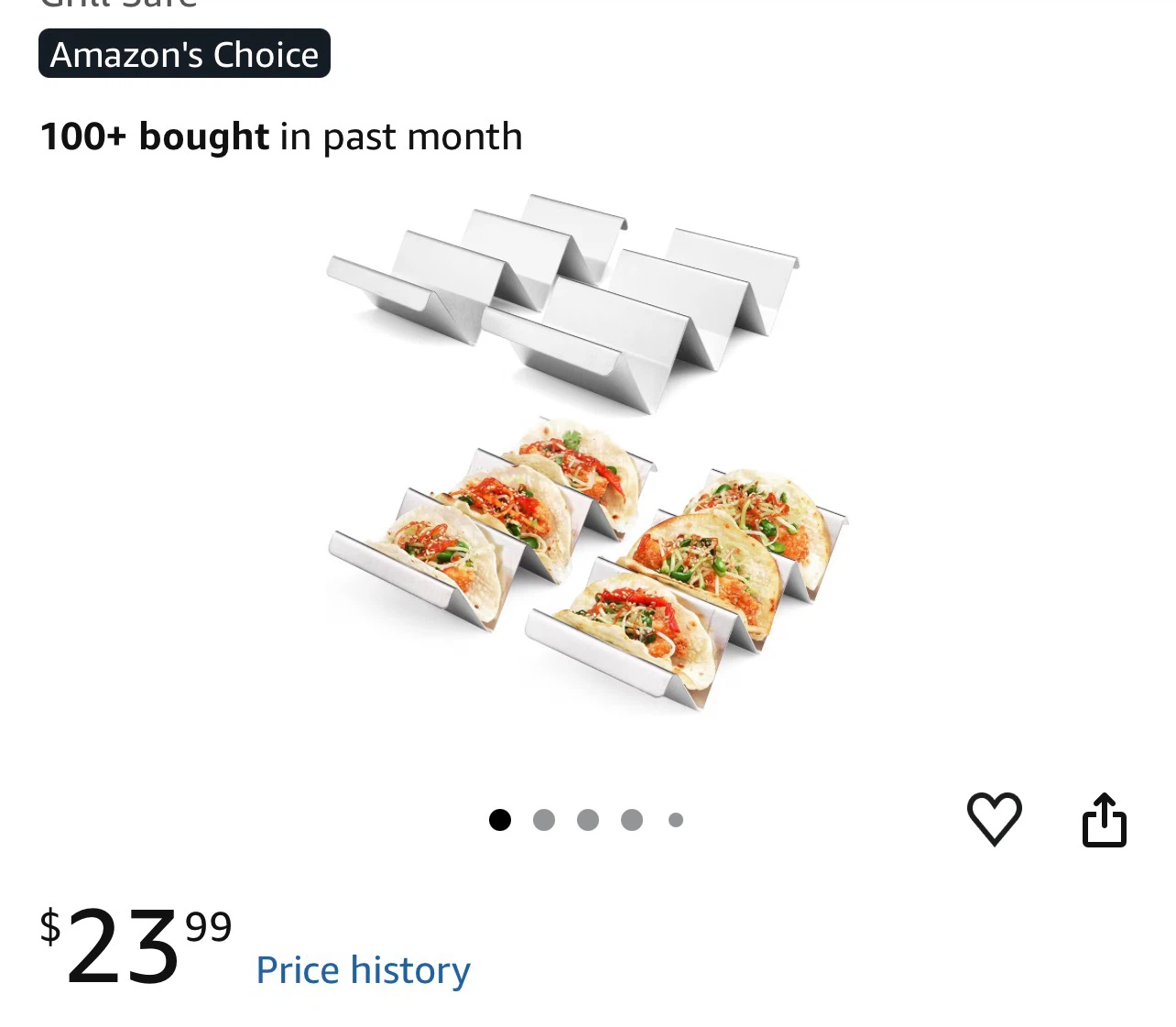 BNIB U-Taste Stainless Steel Taco Holders Set