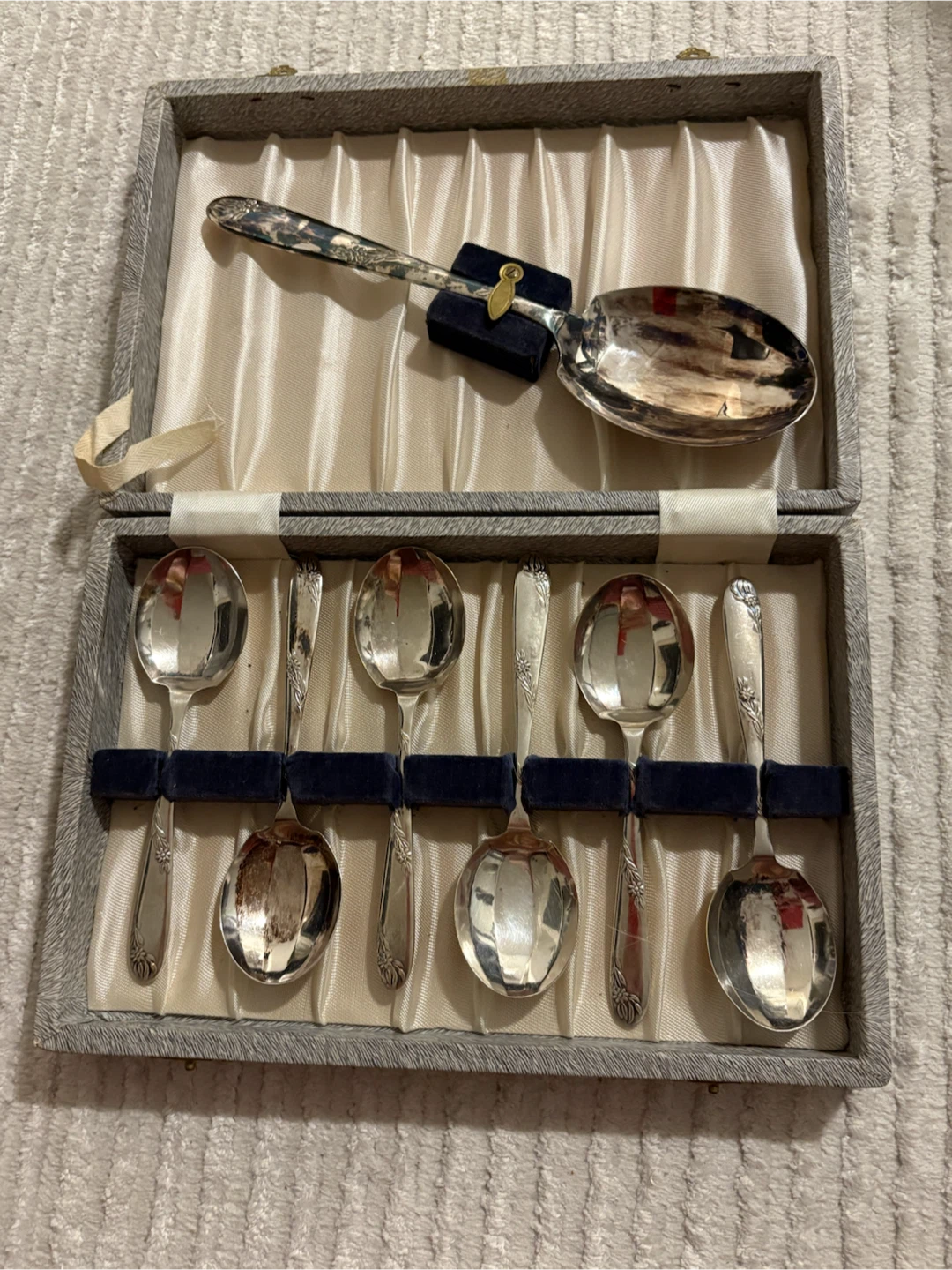Vintage silver plated Spoon Set with Box
