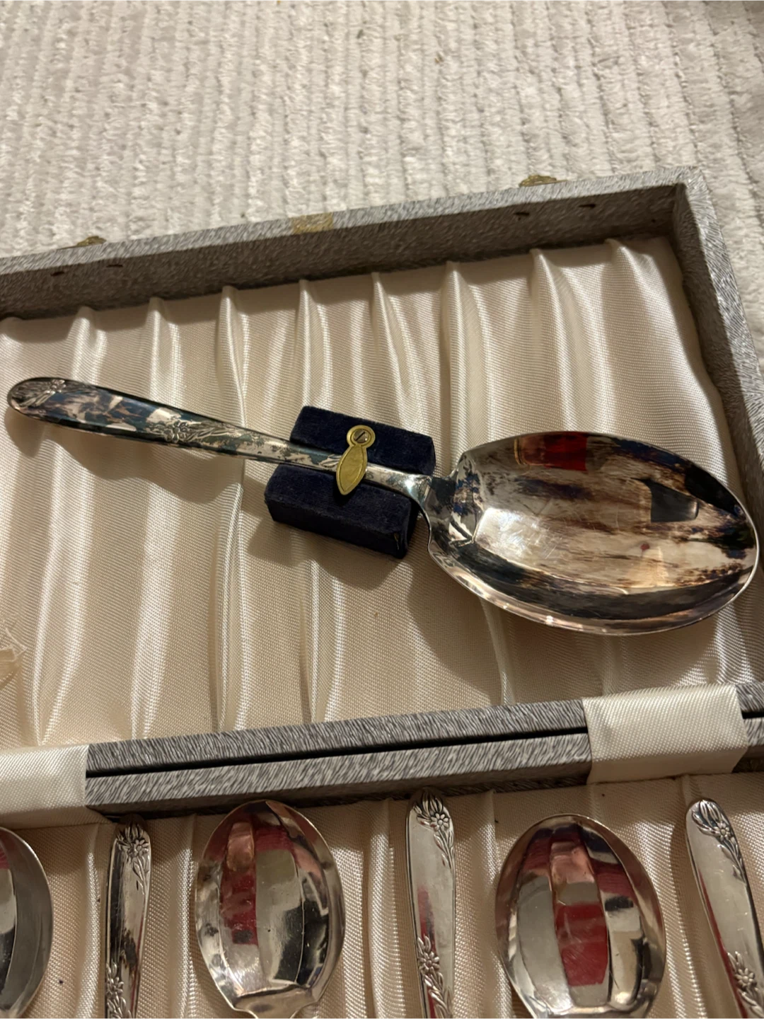 Vintage silver plated Spoon Set with Box - photo 2