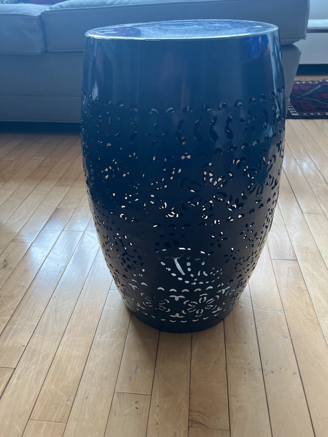 Blue Metal Garden Stand/ End Table - photo 2