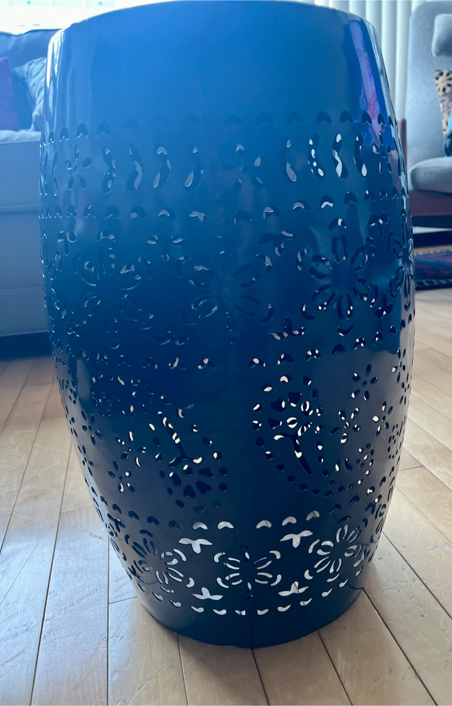 Blue Metal Garden Stand/ End Table - photo 3