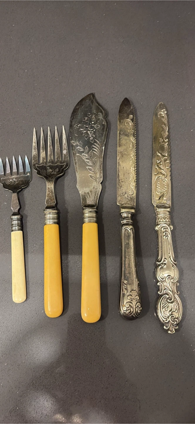Vintage silver plated Serving Utensils Set