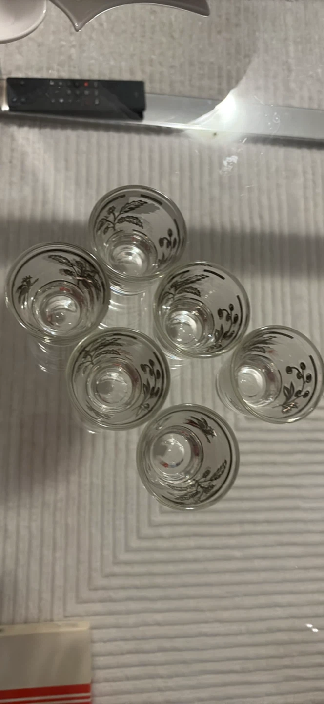 Set of 6 Vintage Shot Glasses with Floral Design - photo 3