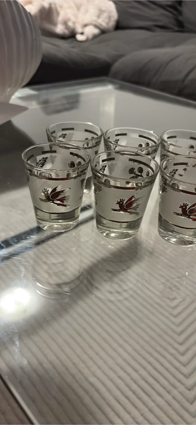 Set of 6 Vintage Shot Glasses with Floral Design - photo 4