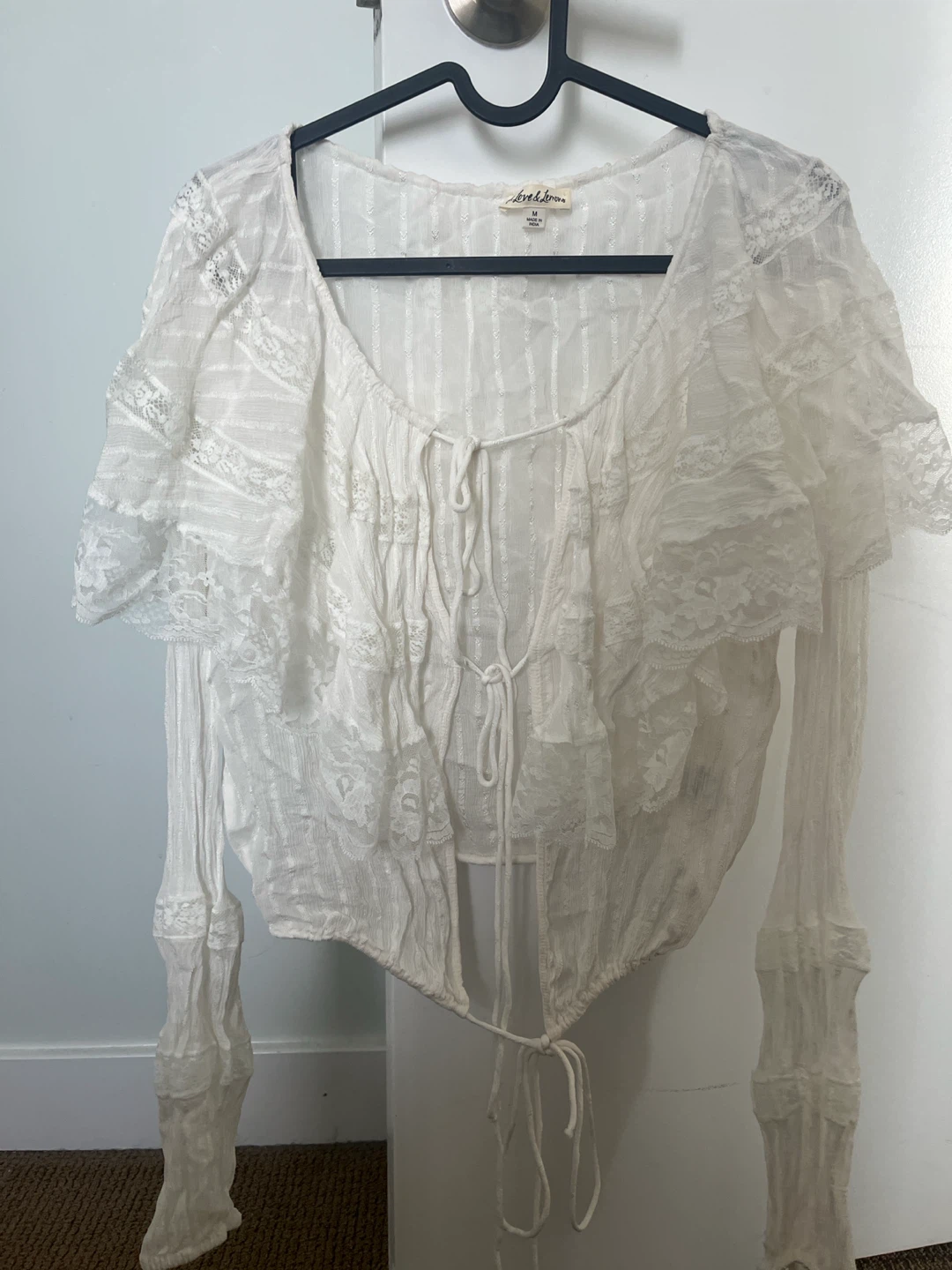 Love + Lemons White Lace Top