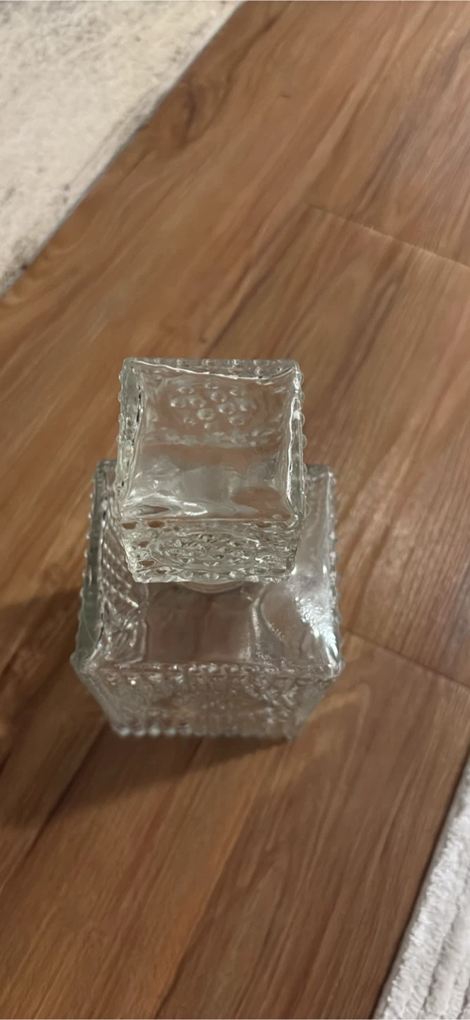 Clear Textured Glass Decanter with Stopper - photo 2