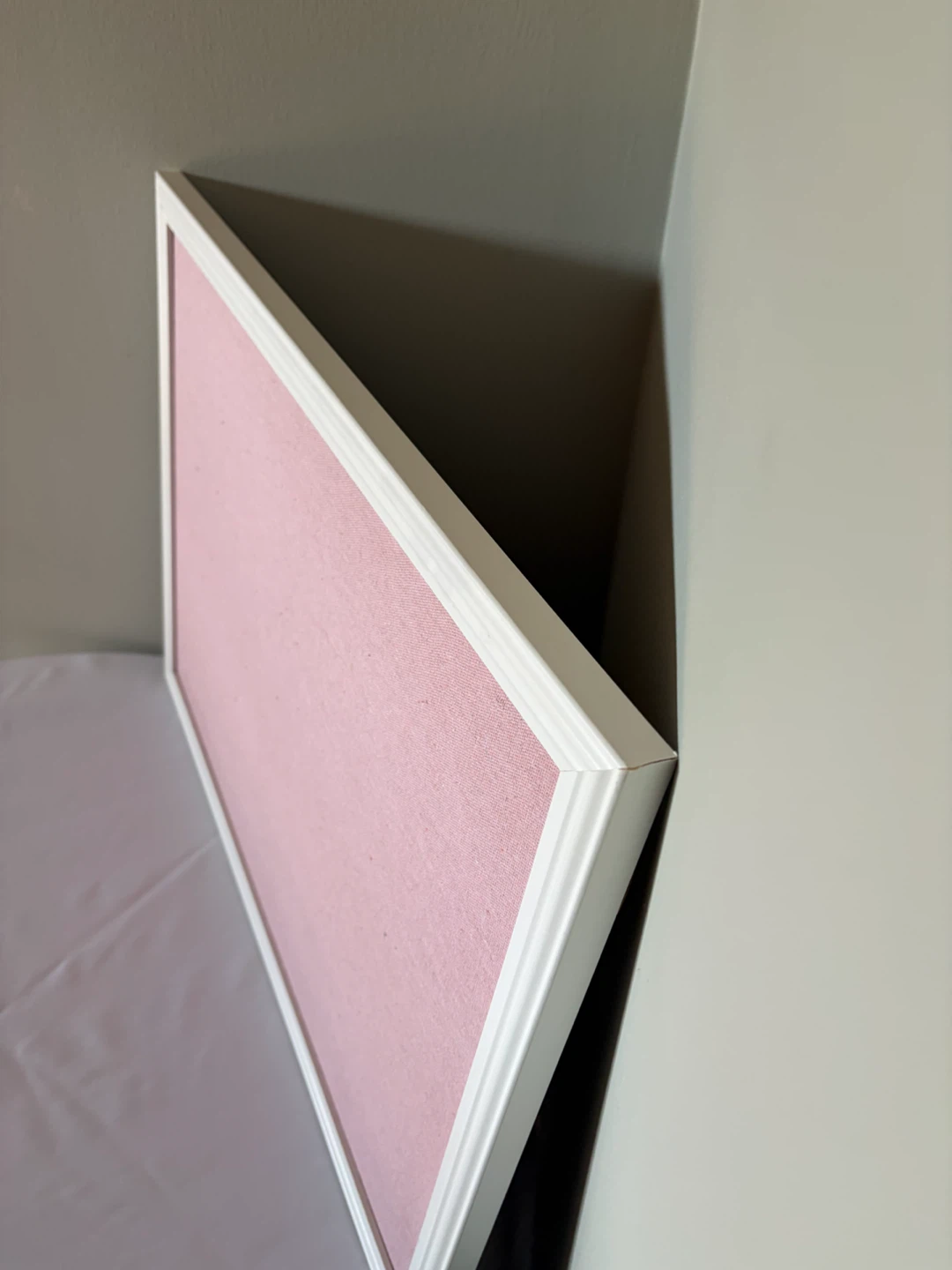 Pink Fabric Bulletin Board with White Frame - photo 3