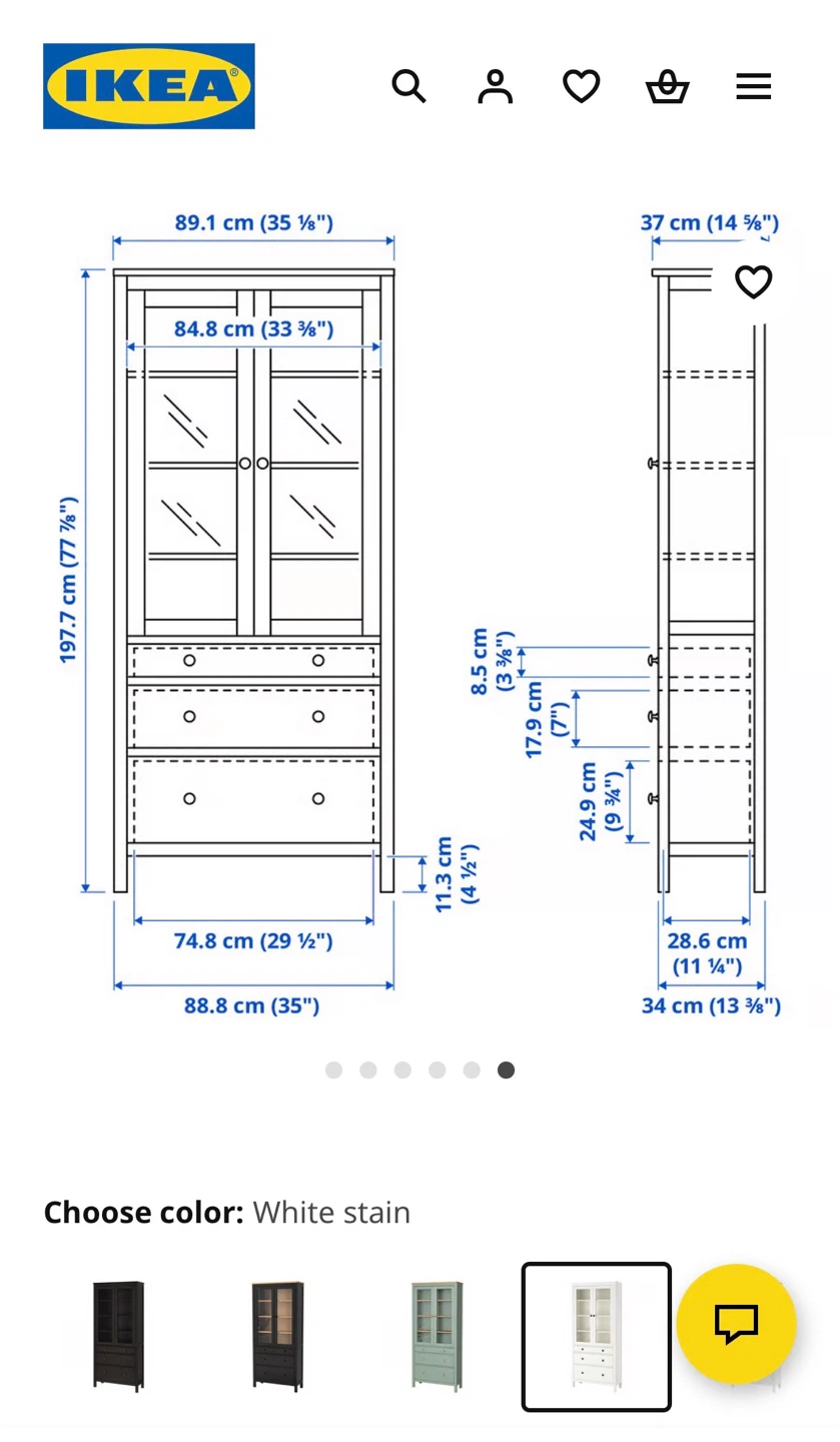 IKEA HEMNES bookcase with drawers and glass doors - photo 3