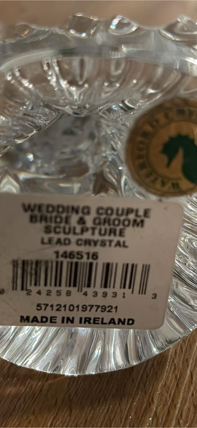 Waterford Crystal Wedding Couple Bride & Groom Sculpture - photo 5