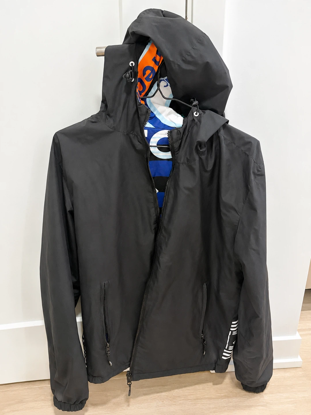 KENZO Black Hooded Reversible Windbreaker Jacket