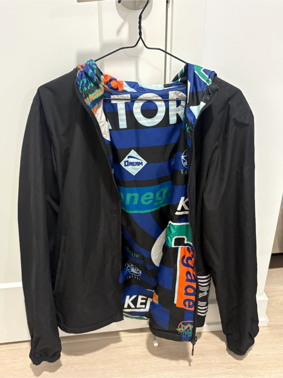 KENZO Black Hooded Reversible Windbreaker Jacket - photo 2