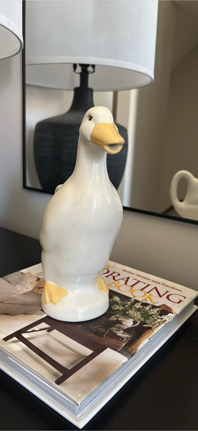 White Ceramic Duck Pitcher