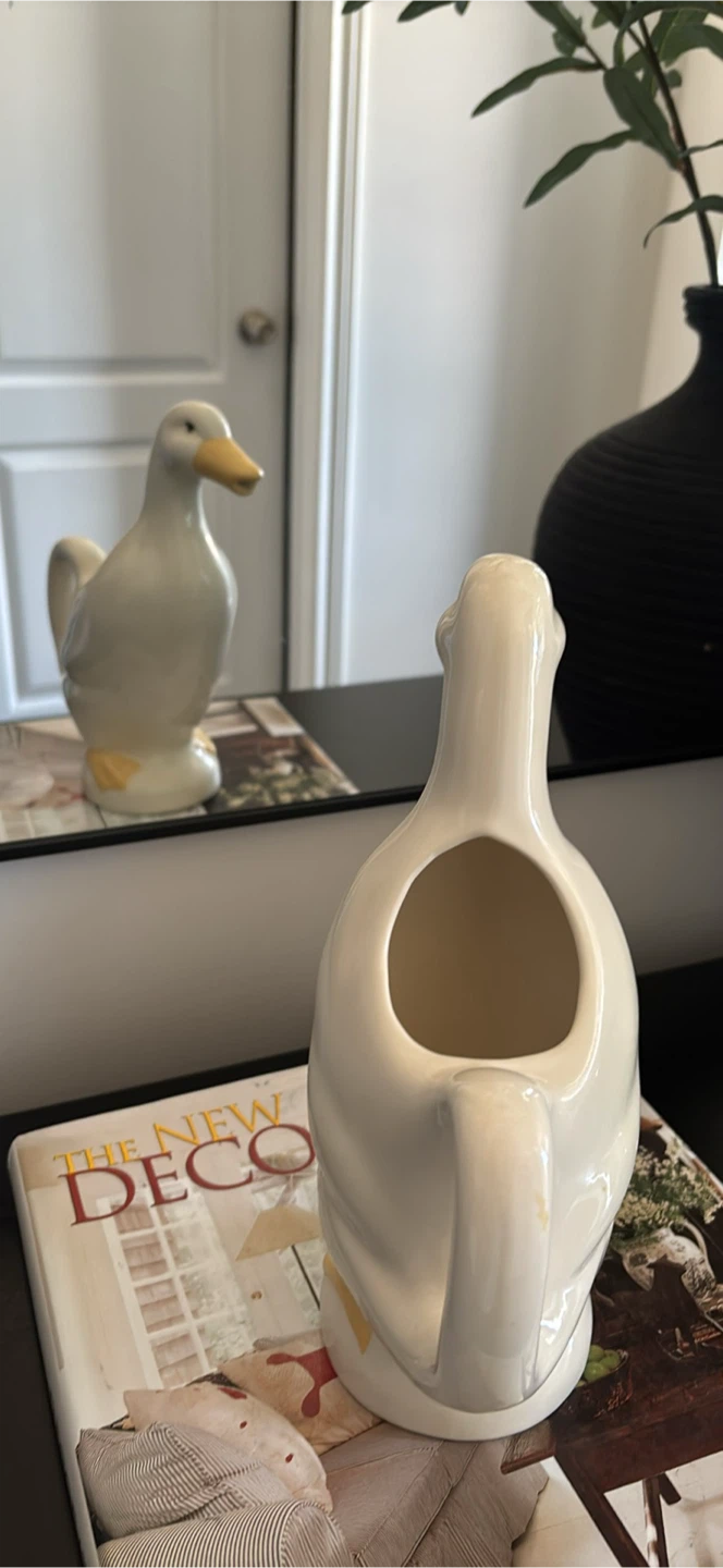 White Ceramic Duck Pitcher - photo 4