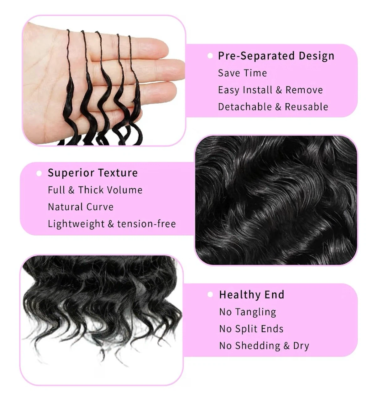 Brand New Feather Crochet Human Hair - Black - 18 inches - photo 2