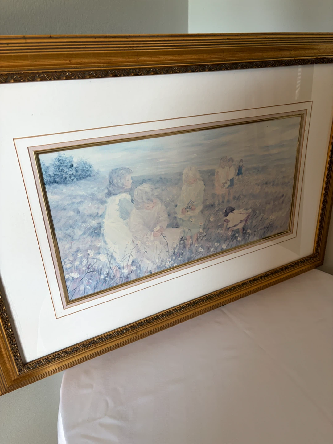 Framed Print of Children in a Field - photo 3