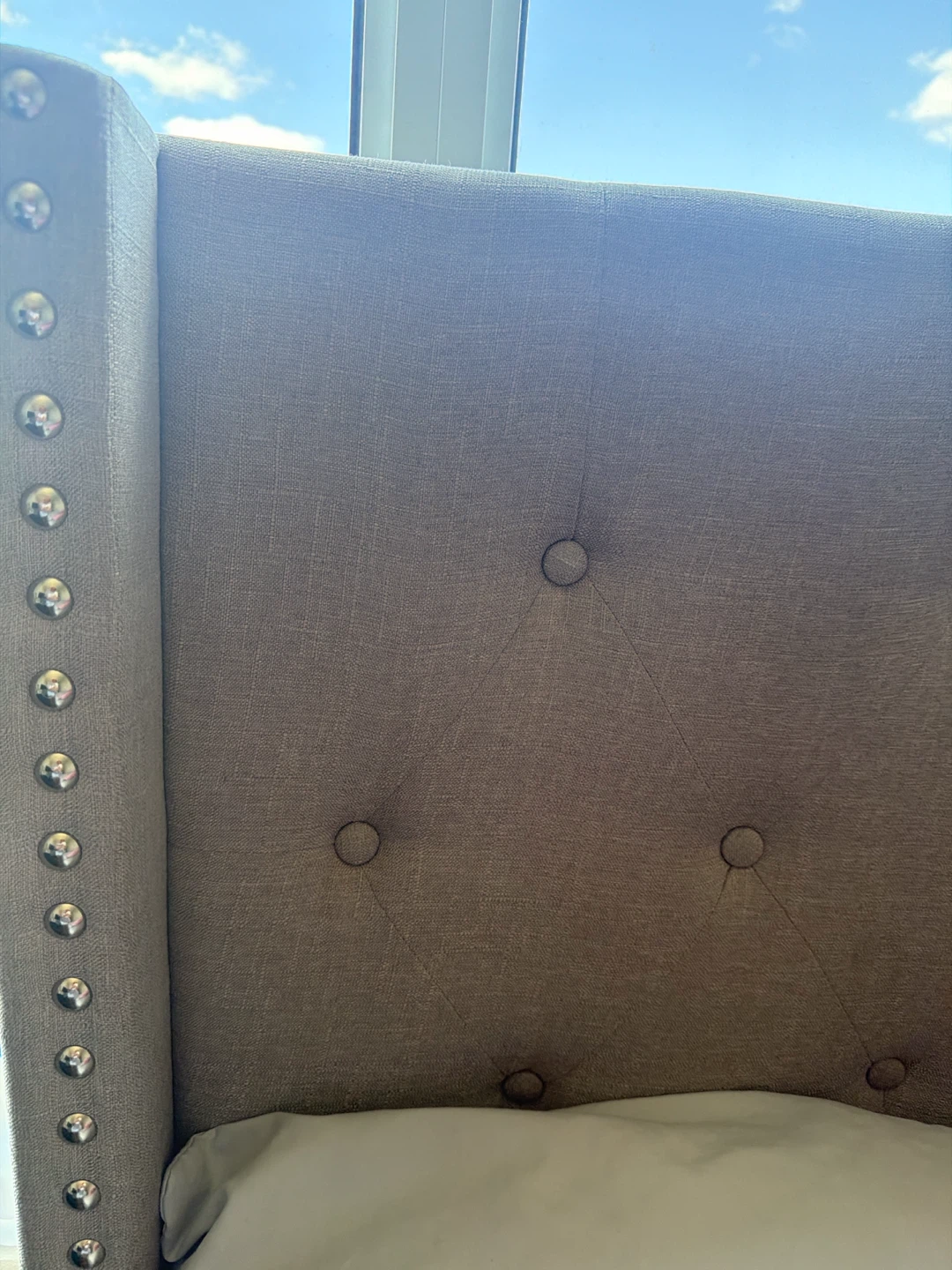 Grey Upholstered Headboard and Mattress - photo 2