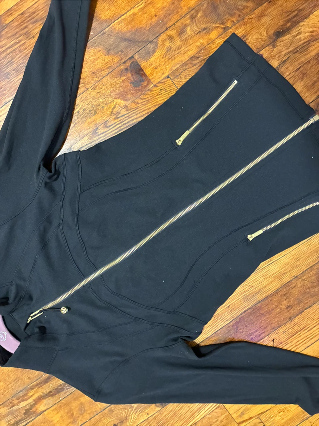 Black Lululemon Jacket with Gold Zippers