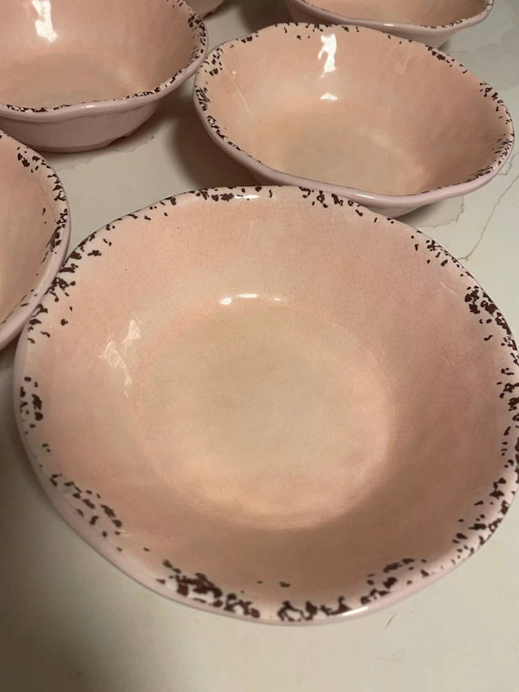 Set of 6 Pink Melamine Bowls - photo 2