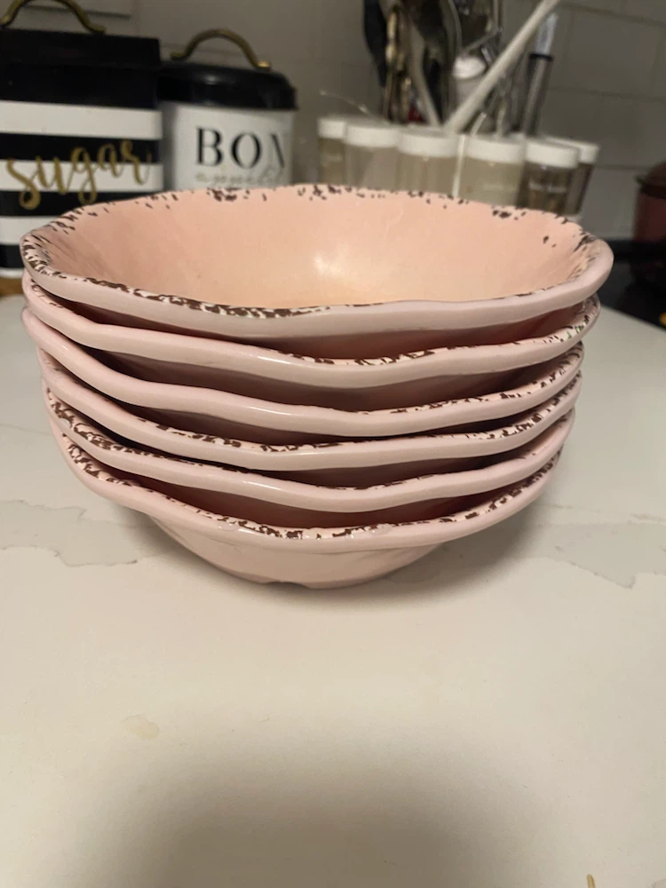 Set of 6 Pink Melamine Bowls - photo 4