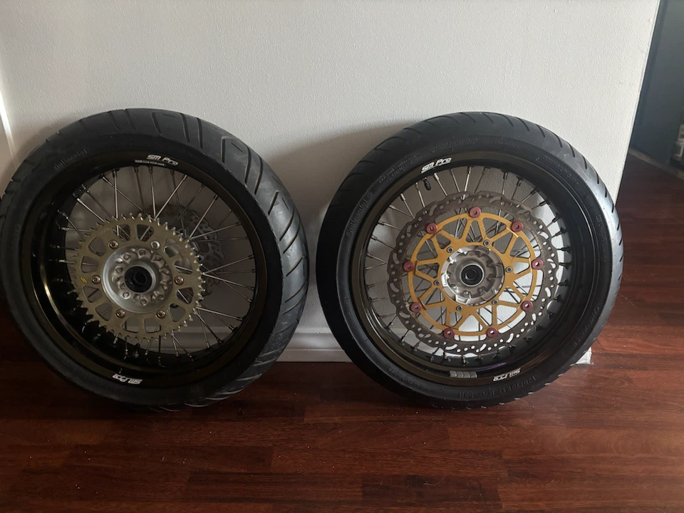 SM Pro Supermoto Wheels + Continental Tires - Front & Rear 17"