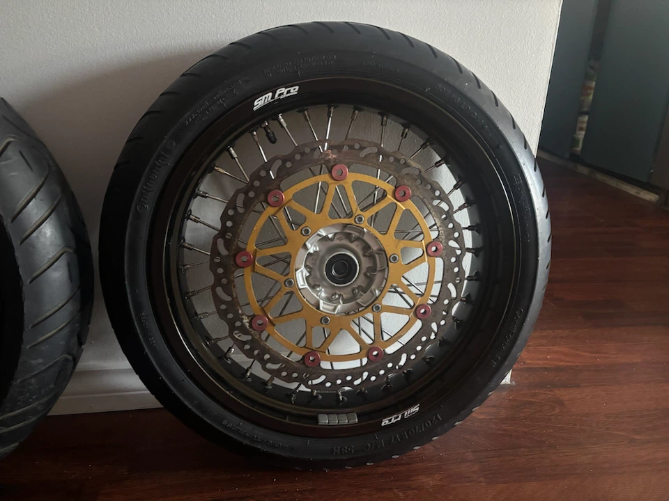 SM Pro Supermoto Wheels + Continental Tires - Front & Rear 17" - photo 2