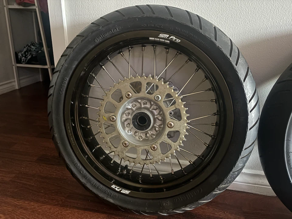 SM Pro Supermoto Wheels + Continental Tires - Front & Rear 17" - photo 3